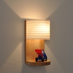 Applique da parete mini in vetro e legno massello