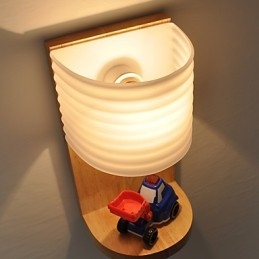 Applique da parete mini in vetro e legno massello