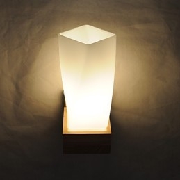 Applique da parete mini in vetro e legno massello E27