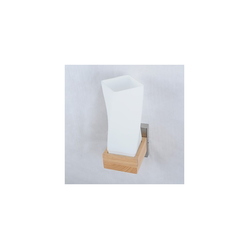 Applique da parete mini in vetro e legno massello E27