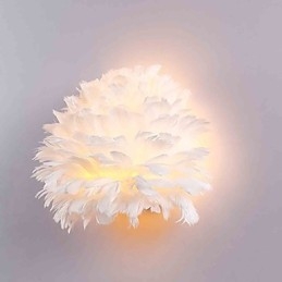 Applique da parete Feather moderna contemporanea per camera da letto, E14