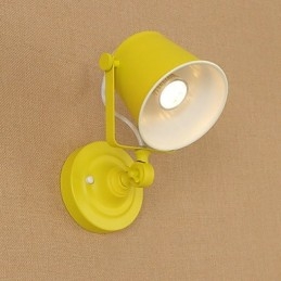 Applique da parete LED retrò in acciaio verniciato nero opaco E27 4 W