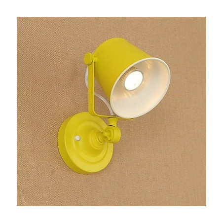 Applique da parete LED retrò in acciaio verniciato nero opaco E27 4 W