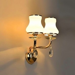 Applique da parete LED moderna galvanizzata in cristallo con protezione occhi