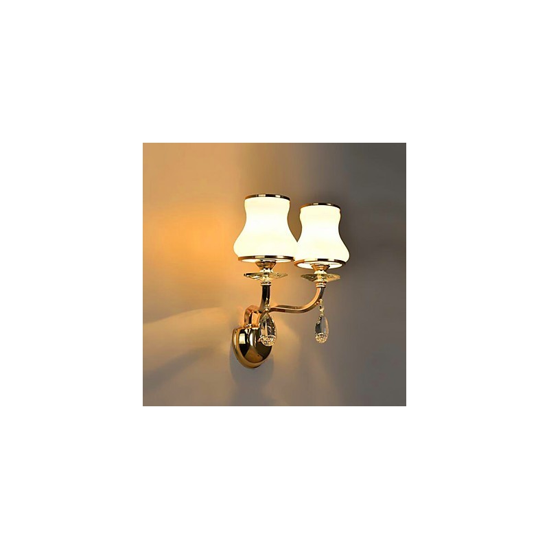 Applique da parete LED moderna galvanizzata in cristallo con protezione occhi