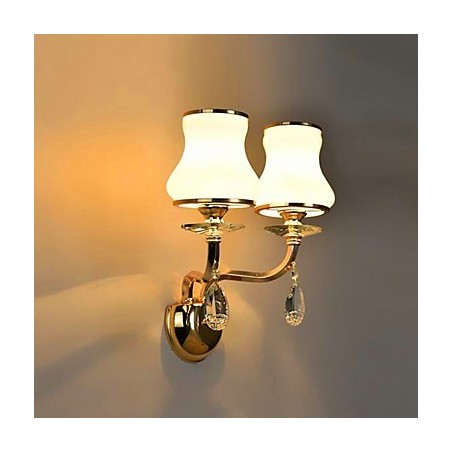 Applique da parete LED moderna galvanizzata in cristallo con protezione occhi