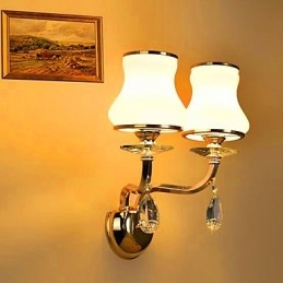 Applique da parete LED moderna galvanizzata in cristallo con protezione occhi