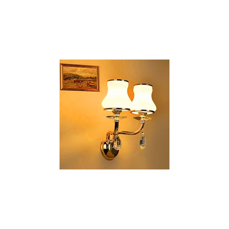 Applique da parete LED moderna galvanizzata in cristallo con protezione occhi