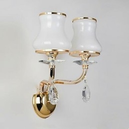 Applique da parete LED moderna galvanizzata in cristallo con protezione occhi
