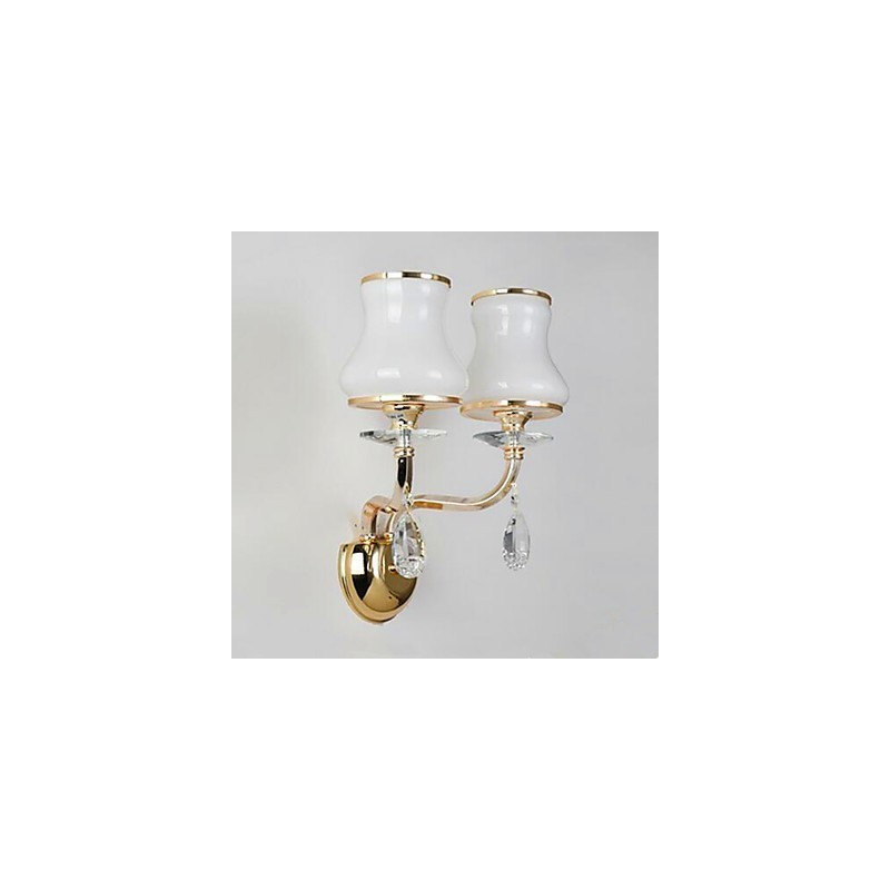 Applique da parete LED moderna galvanizzata in cristallo con protezione occhi