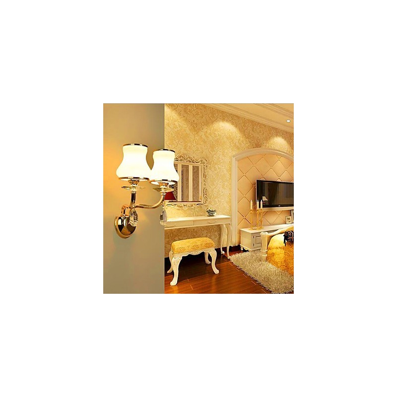 Applique da parete LED moderna galvanizzata in cristallo con protezione occhi
