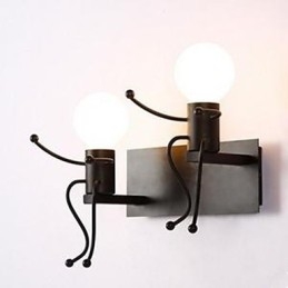 Applique da parete in ferro battuto stile country americano per camera da letto e corridoio
