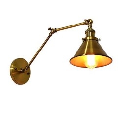 Applique da parete LED in ferro finitura ottone antico E27 4 W