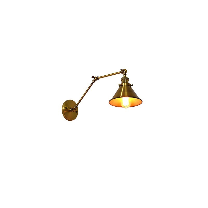 Applique da parete LED in ferro finitura ottone antico E27 4 W