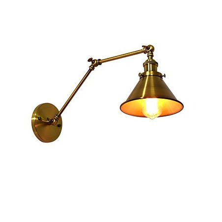 Applique da parete LED in ferro finitura ottone antico E27 4 W