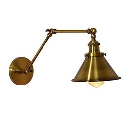 Applique da parete LED in ferro finitura ottone antico E27 4 W