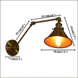 Applique da parete LED in ferro finitura ottone antico E27 4 W