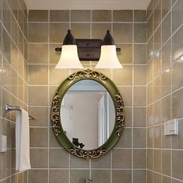 Applique da parete rustica finitura in ossido nero, luce ambientale, 2 lampadine E27