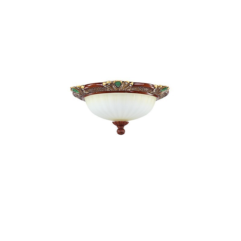 Plafoniera a cupola in vetro e resina stile Europa 37 x 19 cm