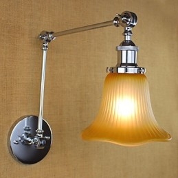 Applique da parete country retrò con braccio oscillante, protezione occhi, luce ambientale