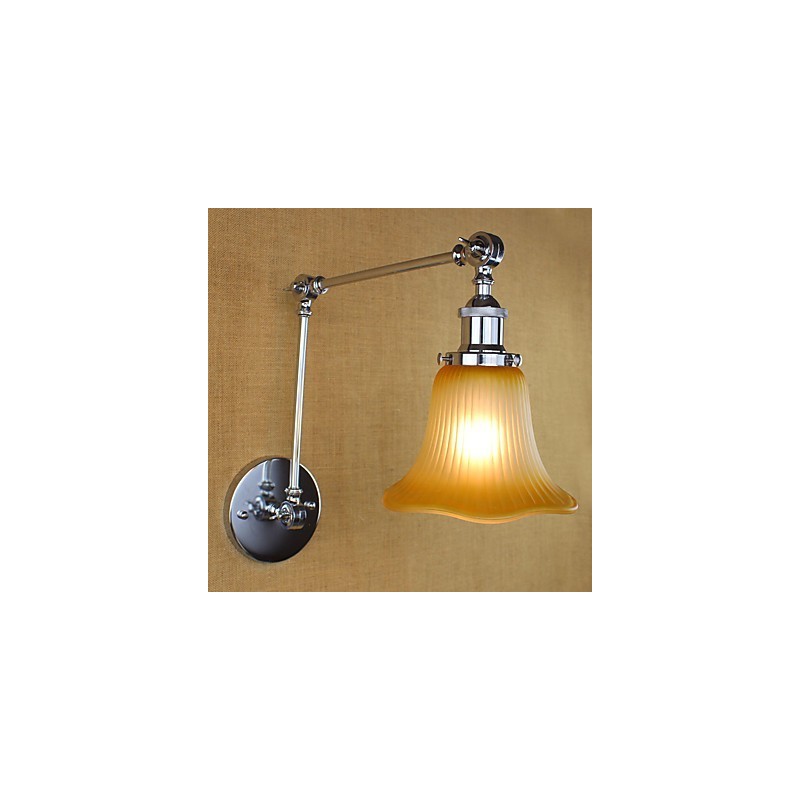 Applique da parete country retrò con braccio oscillante, protezione occhi, luce ambientale