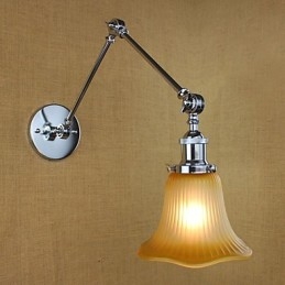 Applique da parete country retrò con braccio oscillante, protezione occhi, luce ambientale