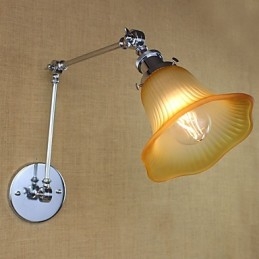 Applique da parete country retrò con braccio oscillante, protezione occhi, luce ambientale
