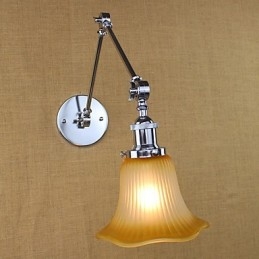 Applique da parete country retrò con braccio oscillante, protezione occhi, luce ambientale