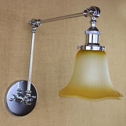 Applique da parete country retrò con braccio oscillante, protezione occhi, luce ambientale