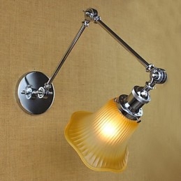 Applique da parete country retrò con braccio oscillante, protezione occhi, luce ambientale