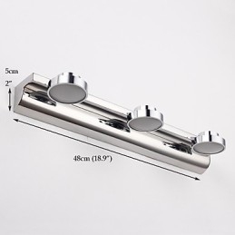 Applique da bagno moderna contemporanea in metallo con LED integrato 9 W 48 x 48 x 5 cm
