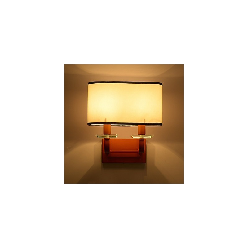 Applique da parete moderna contemporanea, luce ambientale, finitura galvanosteggiata, 2 lampadine E12/E14