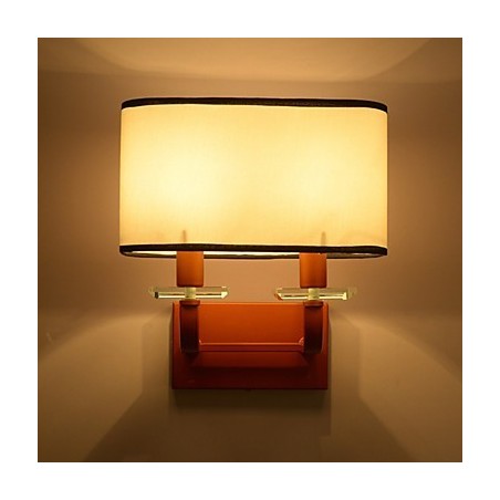 Applique da parete moderna contemporanea, luce ambientale, finitura galvanosteggiata, 2 lampadine E12/E14