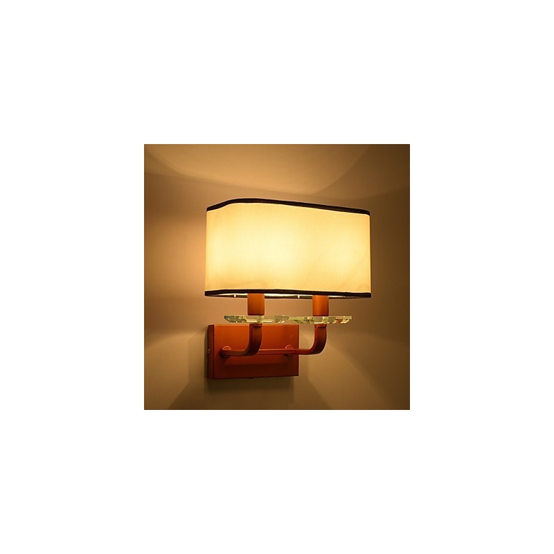 Applique da parete moderna contemporanea, luce ambientale, finitura galvanosteggiata, 2 lampadine E12/E14