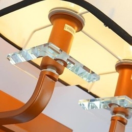 Applique da parete moderna contemporanea, luce ambientale, finitura galvanosteggiata, 2 lampadine E12/E14