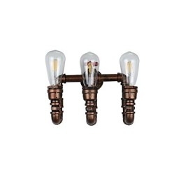 Applique da parete LED Rustico Classico in ottone antico 3x E27