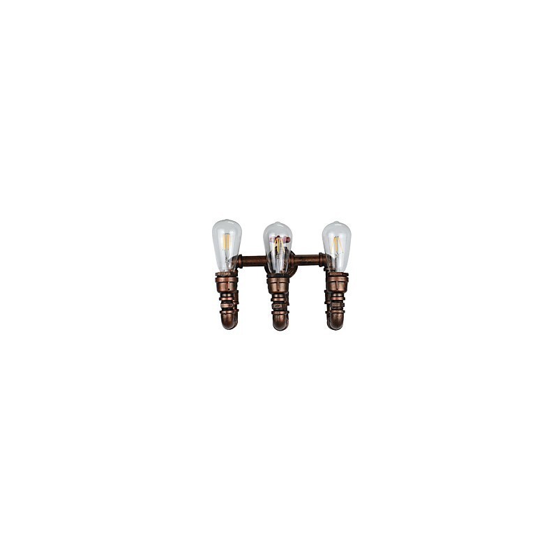 Applique da parete LED Rustico Classico in ottone antico 3x E27