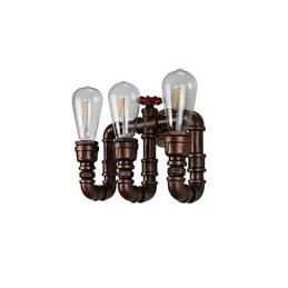 Applique da parete LED Rustico Classico in ottone antico 3x E27