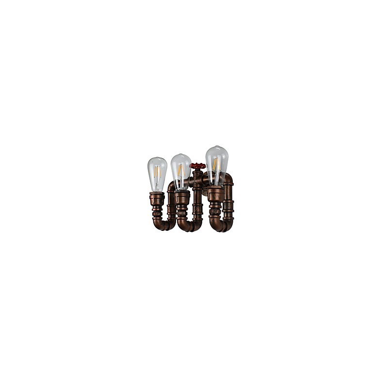 Applique da parete LED Rustico Classico in ottone antico 3x E27