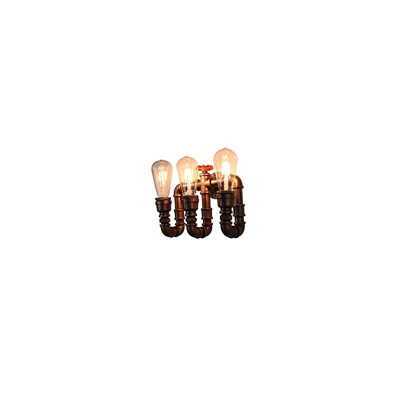 Applique da parete LED Rustico Classico in ottone antico 3x E27