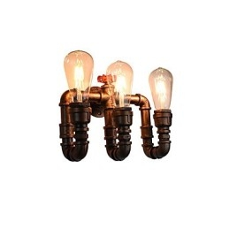 Applique da parete LED Rustico Classico in ottone antico 3x E27