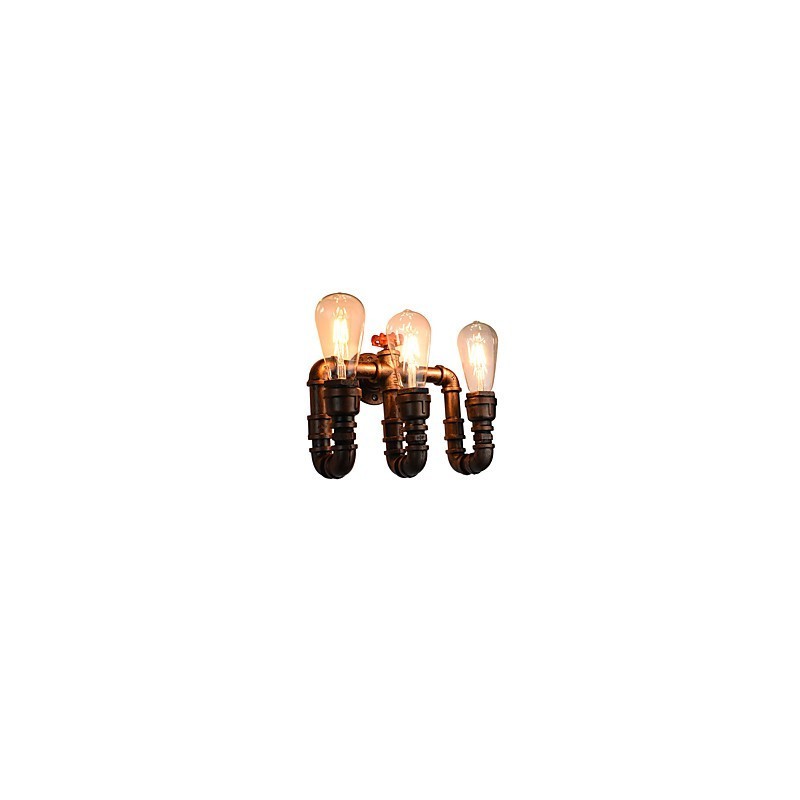Applique da parete LED Rustico Classico in ottone antico 3x E27