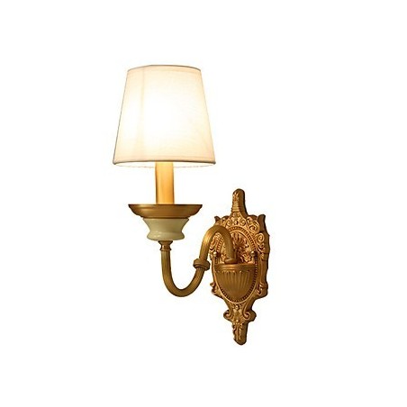 Applique da parete classica paese in ottone, mini uplight, lampadina inclusa