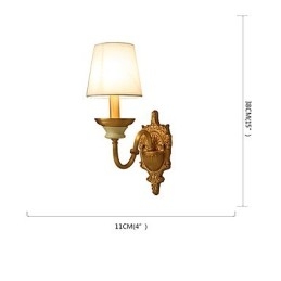 Applique da parete classica paese in ottone, mini uplight, lampadina inclusa