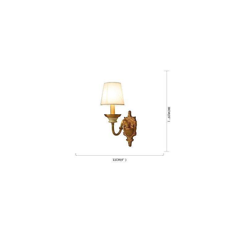 Applique da parete classica paese in ottone, mini uplight, lampadina inclusa