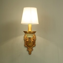 Applique da parete classica paese in ottone, mini uplight, lampadina inclusa