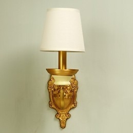 Applique da parete classica paese in ottone, mini uplight, lampadina inclusa