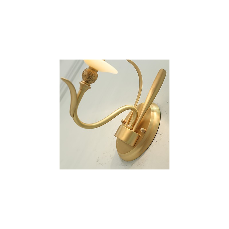 Applique da parete classica tradizionale in ottone, mini, luce verso l'alto