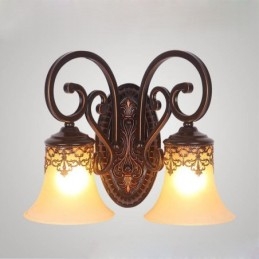 Applique da parete moderna contemporanea finitura galvanostegiata luce ambientale 2 lampadine E26/E27