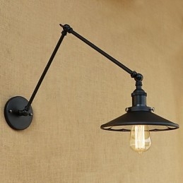 Applique da parete country retrò con braccio oscillante, pitturata, E26/E27, 60 W